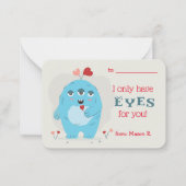 男の子の怪物カードのための教室バレンタインデー ノートカード (正面)