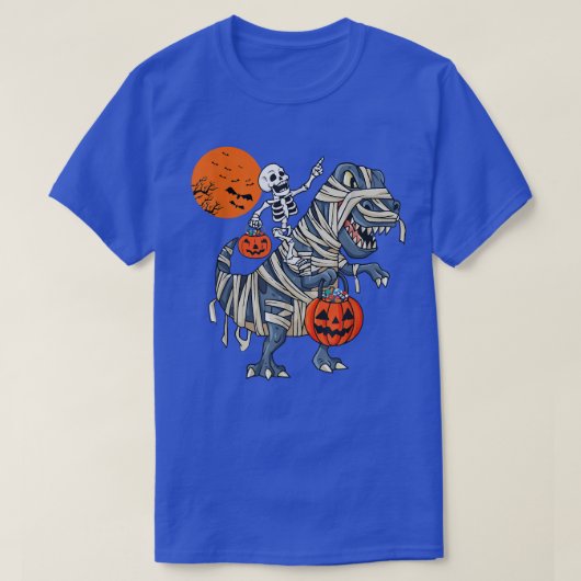 男の子の恐竜のスケルトン怖い怖い可愛い Tシャツ (デザイン正面)
