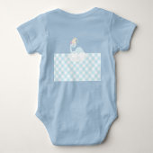 男の子の恐竜の眠り ベビーボディスーツ (裏面)