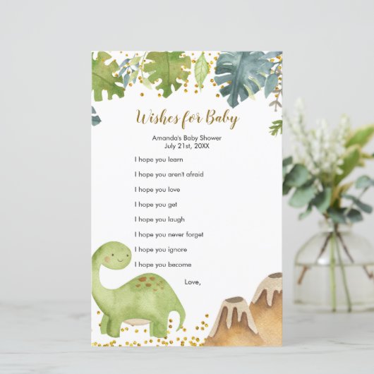 男の子の恐竜の緑がベビーゲームを願う (スタンド正面)