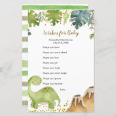 男の子の恐竜の緑がベビーゲームを願う (正面/裏面)