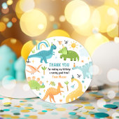 男の子の恐竜の誕生日パーティーのお願い ラウンドシール