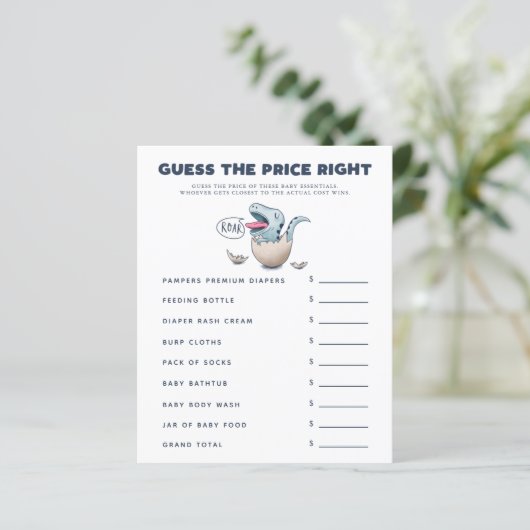 男の子の恐竜の赤ちゃんシャワー価格が正しい推測 (スタンド正面)