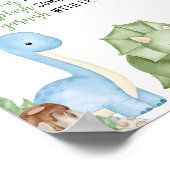 男の子の恐竜の赤ちゃんシャワー母オサバー ポスター (角)