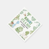 男の子の恐竜の赤ちゃんシャワー スタンダードカクテルナプキン (角)