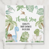 男の子の恐竜の赤ちゃんシャワー フェイバータグ (正面)