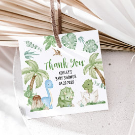 男の子の恐竜の赤ちゃんシャワー フェイバータグ