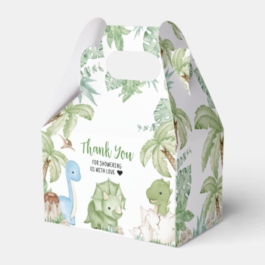 男の子の恐竜の赤ちゃんシャワー フェイバーボックス (裏面サイド)