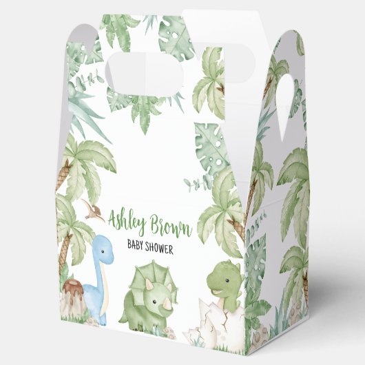 男の子の恐竜の赤ちゃんシャワー フェイバーボックス (オープン)