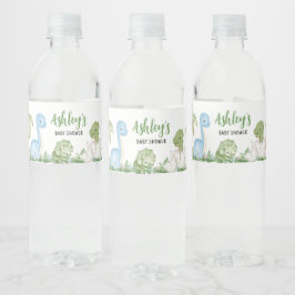 男の子の恐竜の赤ちゃんシャワー ペットボトルラベル