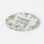 男の子の恐竜の赤ちゃんシャワー ペーパープレート (アングル)