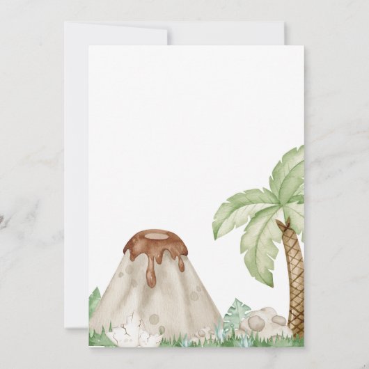 男の子の恐竜の赤ちゃんシャワー 招待状 (裏面)