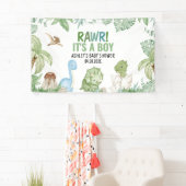 男の子の恐竜の赤ちゃんシャワー 横断幕 (インサイチュ)