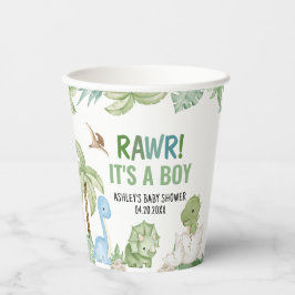男の子の恐竜の赤ちゃんシャワー 紙コップ