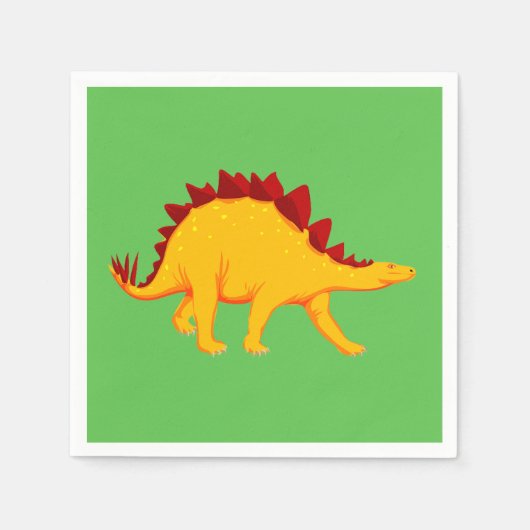 男の子の恐竜をテーマにした誕生日パーティー スタンダードカクテルナプキン (正面)