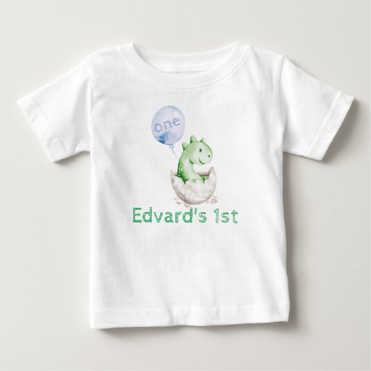 男の子の恐竜 1歳の誕生日 シャツ (正面)