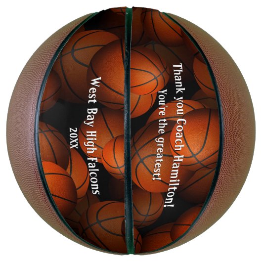 男の子の感謝してい女の子より記念コーチ バスケットボール (縦)