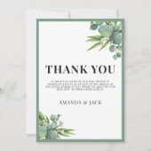 男の子の手のひら離れフローラグリーンベイビーシャワー サンキューカード (正面)
