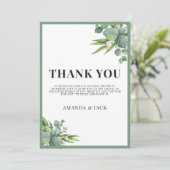 男の子の手のひら離れフローラグリーンベイビーシャワー サンキューカード (スタンド正面)
