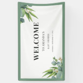 男の子の手のひら離れフローラグリーンベイビーシャワー 横断幕 (縦)