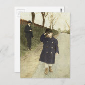 男の子の挨拶のヴィンテージの写真 ポストカード (正面/裏面)