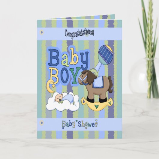 男の子の揺り木馬 カード (正面)