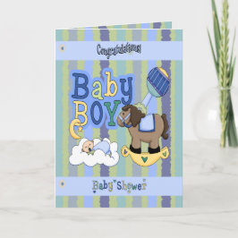 男の子の揺り木馬 カード