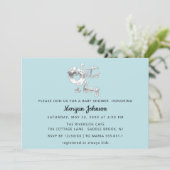 男の子の新生児シャワーブルーシルバー 招待状 (スタンド正面)