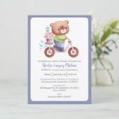 男の子の明るいバプテスマへのバウティゾの招待 招待状 (スタンド正面)