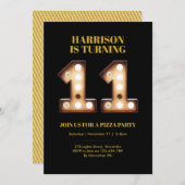 男の子の明るいライト第11誕生日の招待 招待状 (正面/裏面)