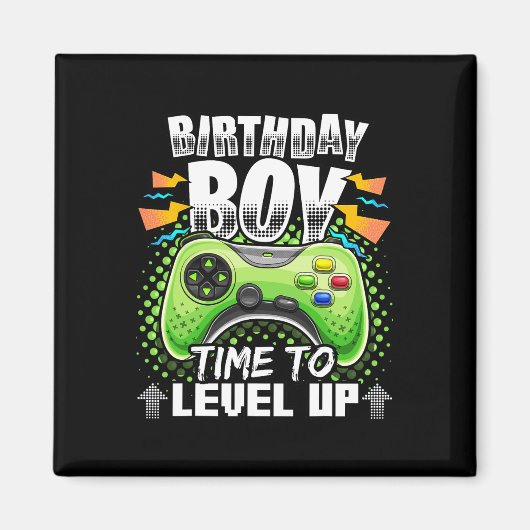 男の子の時間レベルアップビデオゲーム誕生日ギフトボーイズ マグネット (正面)