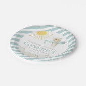 男の子の最初ののまわりに旅行ザ太陽飛行機1st誕生日 ペーパープレート (アングル)