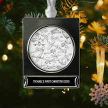 男の子の最初のクリスマス 手描き飛行機 航空 