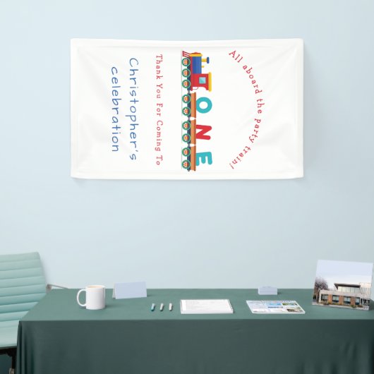 男の子の最初のバースデートレインチャッガチャッガチョーチョ 横断幕 (トレードショー)