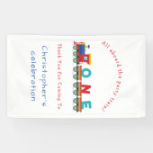 男の子の最初のバースデートレインチャッガチャッガチョーチョ 横断幕 (横)