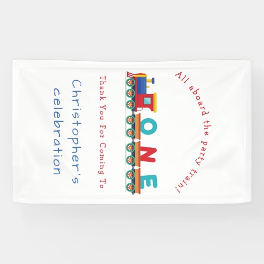 男の子の最初のバースデートレインチャッガチャッガチョーチョ 横断幕 (横)