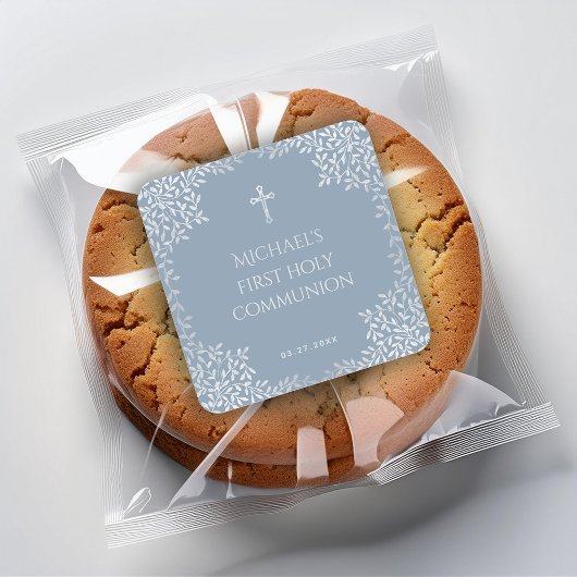 男の子の最初の共産塵の青フェイクい銀離れの スクエアシール