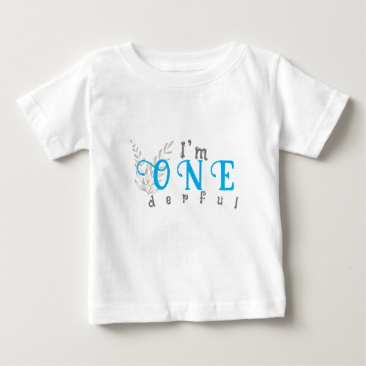 男の子の最初の誕生日ベビー ベビーTシャツ (正面)