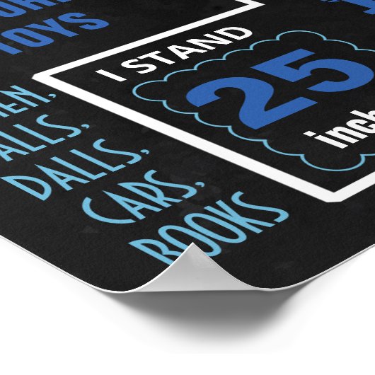 男の子の最初の誕生日マイルストーン記号 ポスター (角)