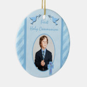 男の子の最初聖餐式の写真のオーナメントの記念品 セラミックオーナメント (右)