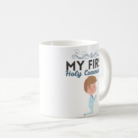男の子の最初聖餐式の2018年のコーヒー・マグ コーヒーマグカップ (正面右)