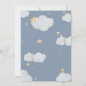 男の子の月と星のベビーシャワー 招待状 (裏面)