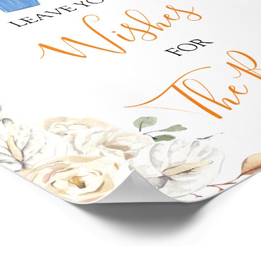 男の子の服カボチャの赤ちゃん離れシャワーあなたの願い ポスター (角)