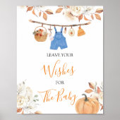 男の子の服カボチャの赤ちゃん離れシャワーあなたの願い ポスター (正面)