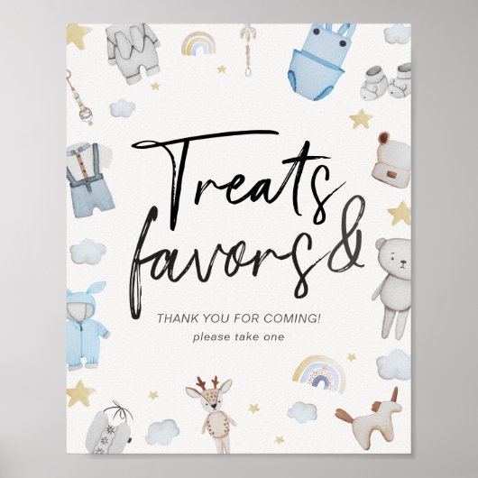 男の子の服スターベビーシャワートリート&ウィズサイン ポスター (正面)