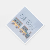 男の子の木のおもちゃブルーベビーシャワー スタンダードランチョンナプキン (角)