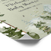 男の子の松の木の森の山の赤ちゃんシャワー歓迎 ポスター (角)