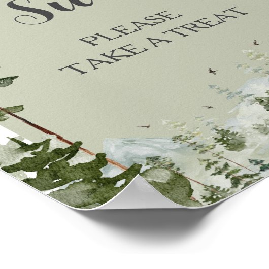 男の子の松の木の森の山愛は甘い ポスター (角)