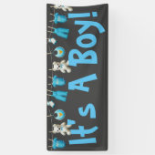 男の子の歓迎ホームだ 横断幕 (縦)