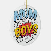 男の子の母の日の漫画本のスタイルのお母さん セラミックオーナメント (右)